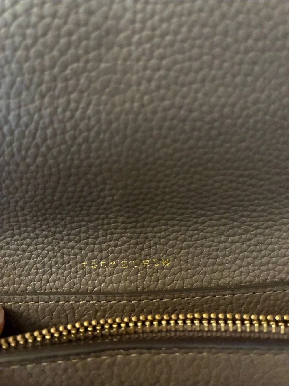 Tory Burch Brown Pebbled Leather Crossbody Wallet